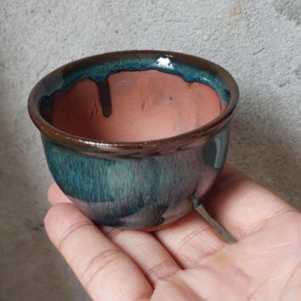 Chậu Bát Tràng chậu trồng sen đá mini, xương rồng men hỏa biến
