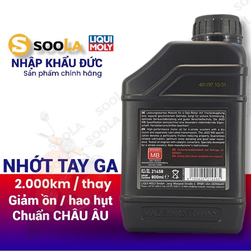 Nhớt xe tay ga Liqui Moly 4T 10W-40 Scooter MB 0.8 - 1Lít (Nhập Đức)