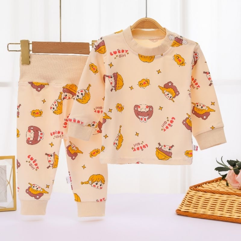 Bộ quần áo cạp cao thu đông hàng quảng châu , chất cotton len quảng châu mềm mịn bé trai bé gái 5-19kg