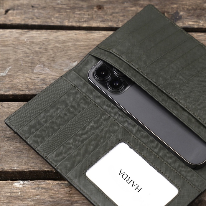 Ví Da Cầm Tay Harda Da cao cấp Saffiano