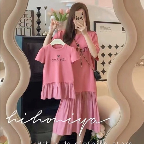 Đồ đôi mẹ và bé gái diện hè xinh xắn Bộ quần áo gia đình, váy đôi cho mẹ con cộc tay 1 2 3 4 5 6 7 8 9 10 tuổi