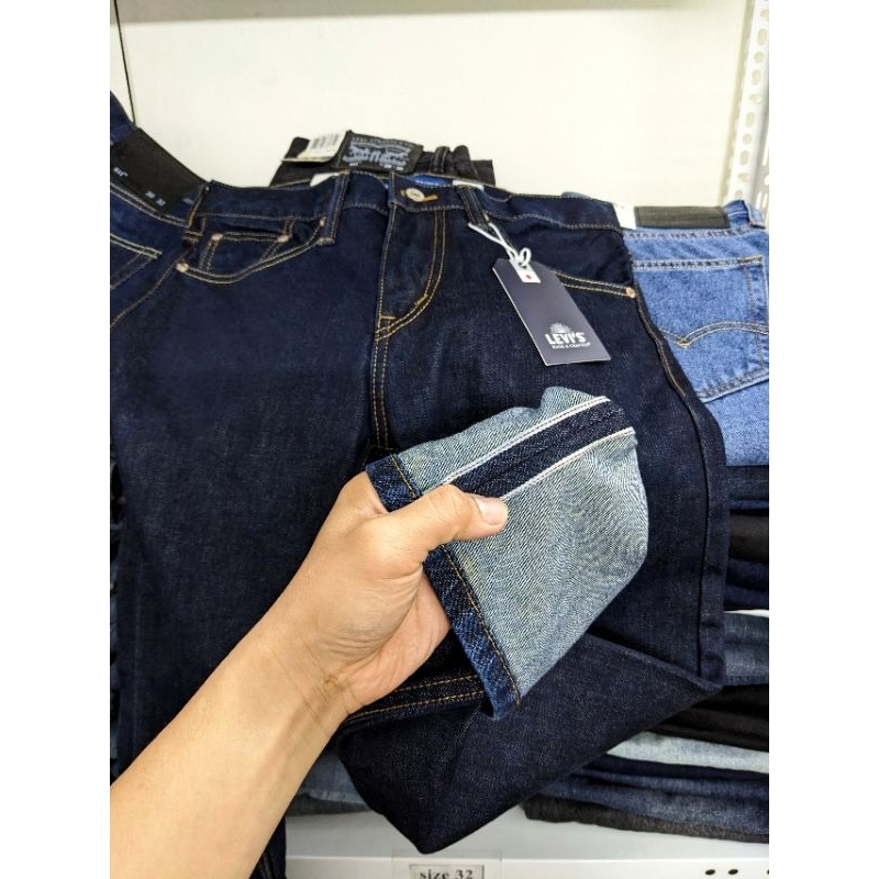 quần jean levis màu trơn indigo huyền thoại form đứng