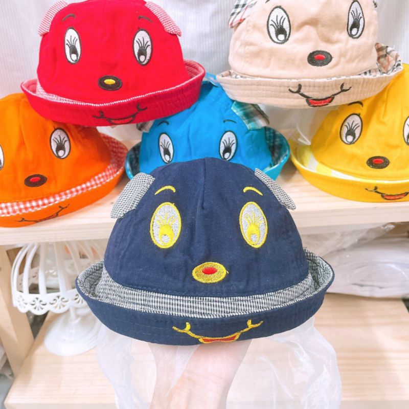 Nón / mũ có lưới cho bé gái, bé trai che voan chống bụi, cản gió cho bé đi đường, mũ tai sơ sinh