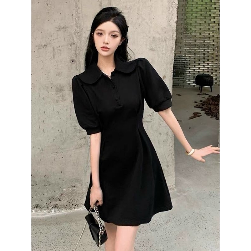 VÁY TIỂU THƯ BIG SIZE CỔ SEN DÁNG SUÔNG A HAI MÀU ĐEN- NÂU