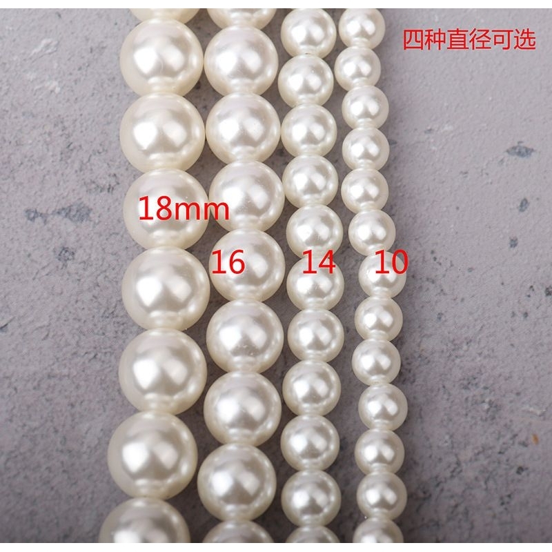 Chuỗi dây hạt ngọc trai nhựa 10mm màu trắng xâu sẵn dùng chụp ảnh sản phẩm,chụp nail,