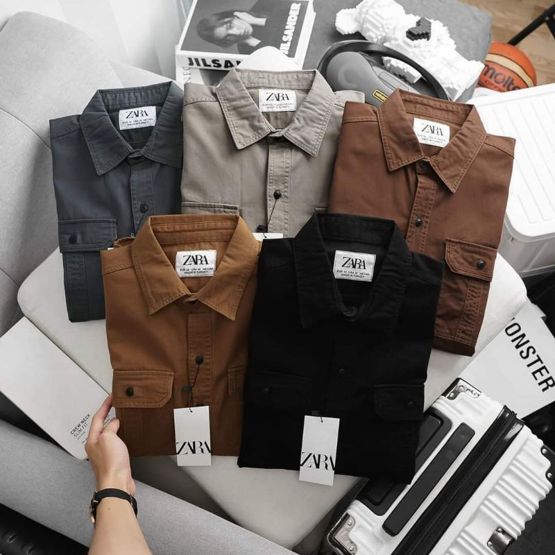 Sơ mi kaki basic form Slimfit - Áo khoác kaki basic khoác nhẹ bên ngoài hợp cho ae thích style bụi (50-85kg)