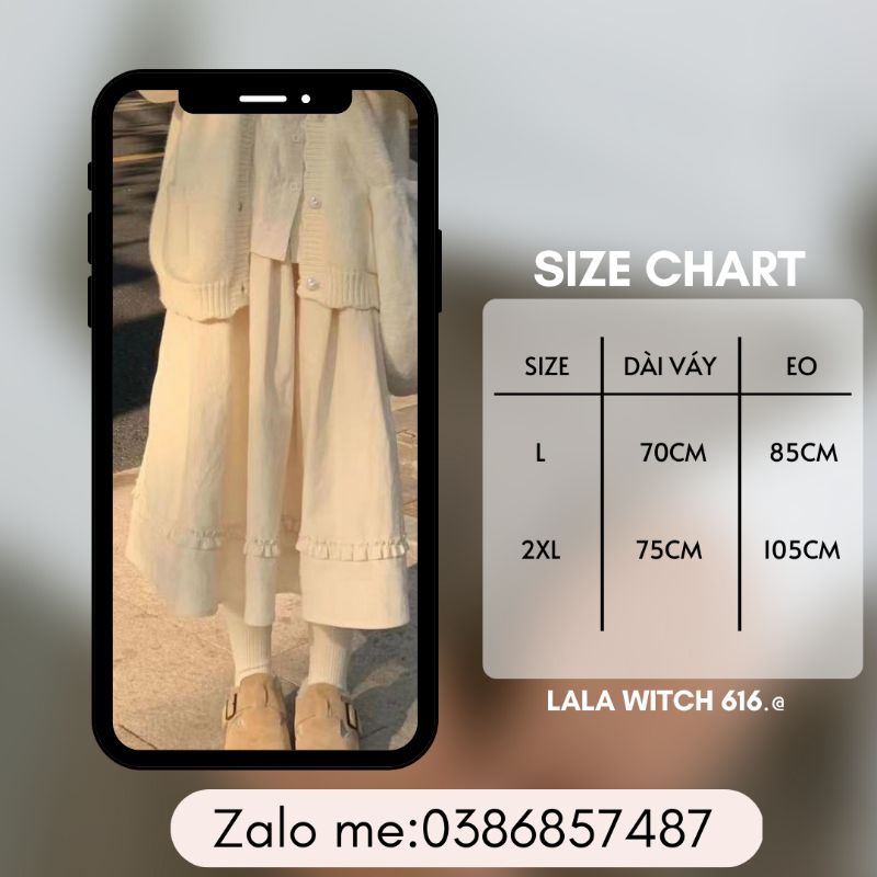 Chân váy xòe 2 tầng midi dáng dài hàn quốc,chân váy dài cho người lùn phòng cách hàn quốc màu be 01