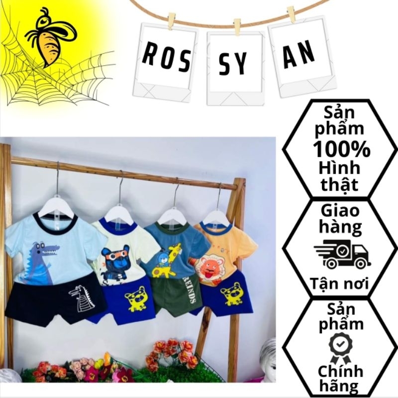 áo bộ ## áo cộc tay ## bộ cộc tay cho bé trai , bé gái vải cotton 100% co giãn mềm mại có hình con vật phối màu