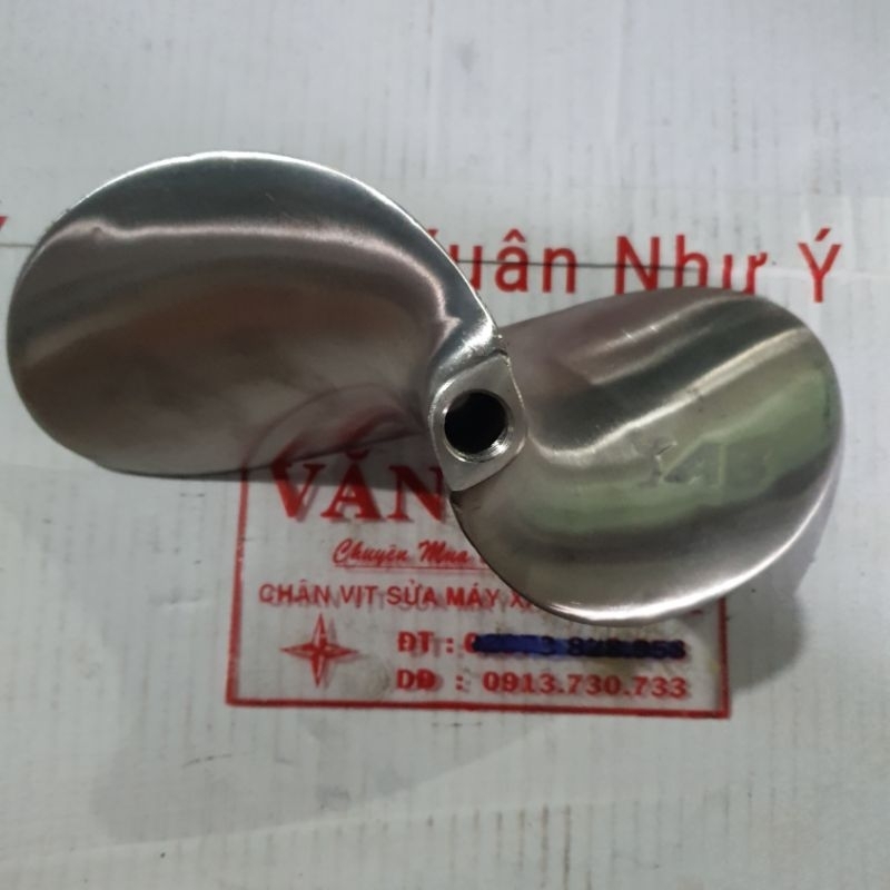 Chân vịt inox ab 2 cánh thái honda 6.0hp 6.5hp máy nhong cốt xéo loại bóng mờ cam kết như hình giá sỉ