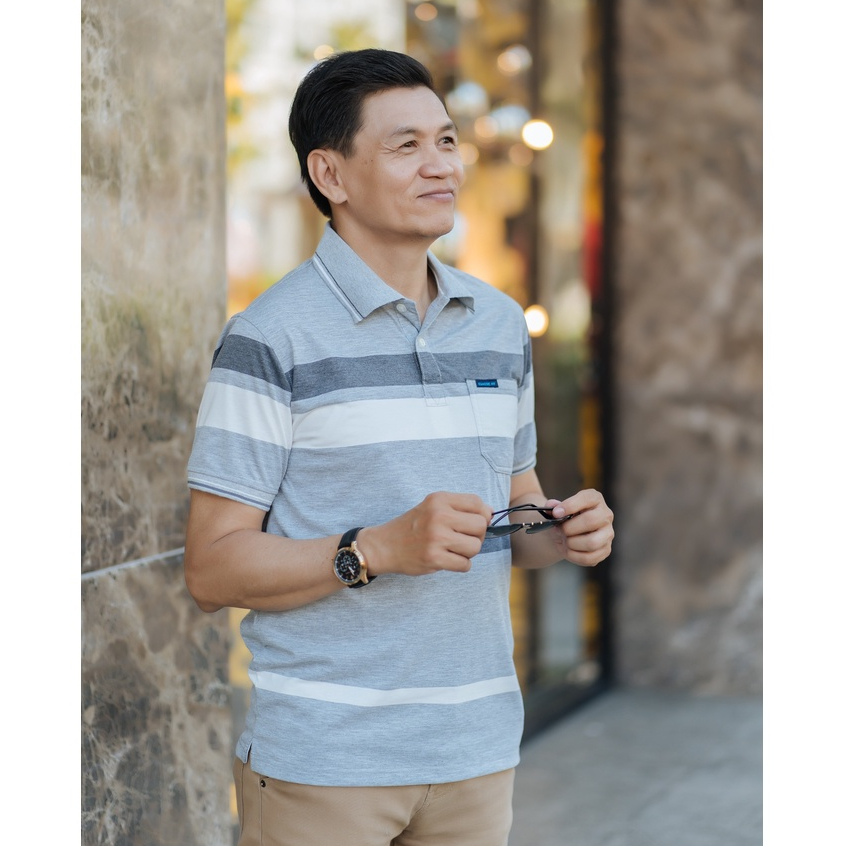 Áo thun nam trung niên cho người lớn tuổi vải cotton cao cấp ngắn tay sang trọng MELAN