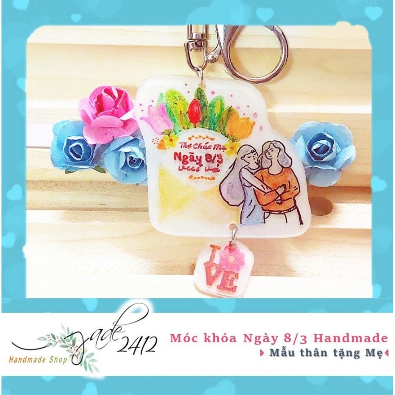 Móc khoá Tên tặng Mẹ, Chị, Em, bạn gái ngày 8/3 20/10 Handmade theo yêu cầu