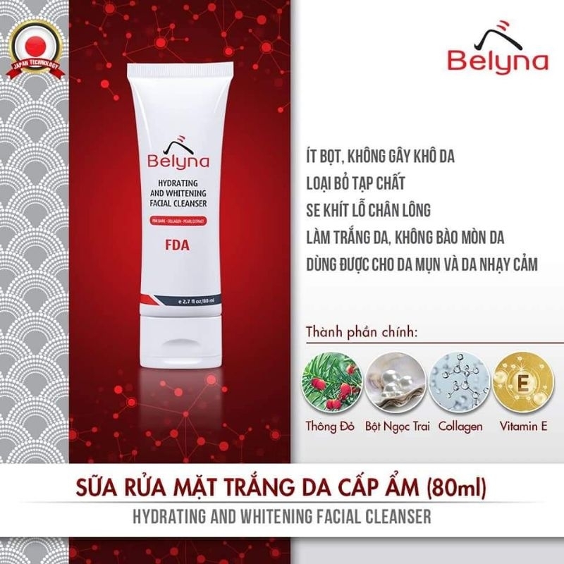 sữa rữa măt belyna trắng da cấp ẩm