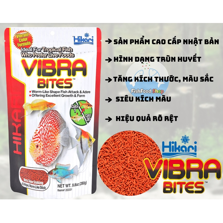 Thức ăn dạng trùn huyết Hikari Vibra Bite