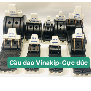 Cầu dao Vinakip cực đồng đúc chống move,đế sứ - Cầu dao đảo chiều 20A-30A-60A