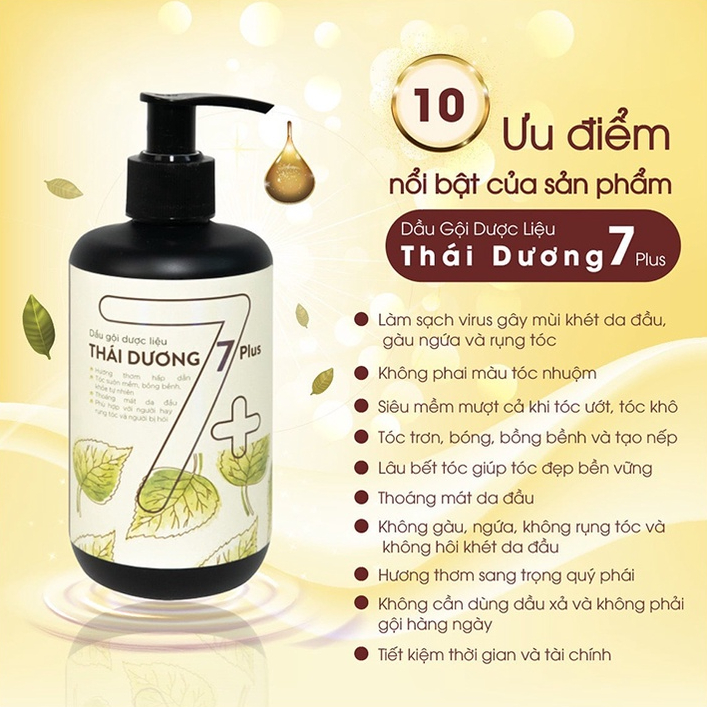 Dầu gội dược liệu Thái Dương 7 Plus dung tích 100ml / 250ml / 480ml ngăn ngừa tình trạng gàu và ngứa