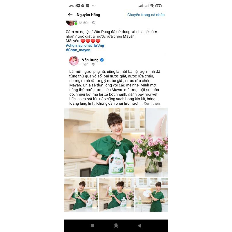 Nước Giặt Cao Cấp MAYAN 2Lít Hương Ngàng Hoa