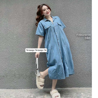 Đầm sơ mi jean dáng dài thời trang!