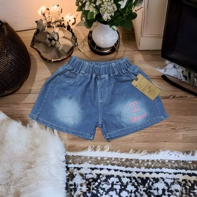 Quần short jeans bé gái 20_45kg, quần đùi bé  gái chất jeans mềm có gian