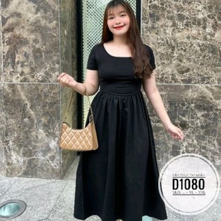 [Hình thật] Đầm big size thun phối lụa từ 60kg-90kg