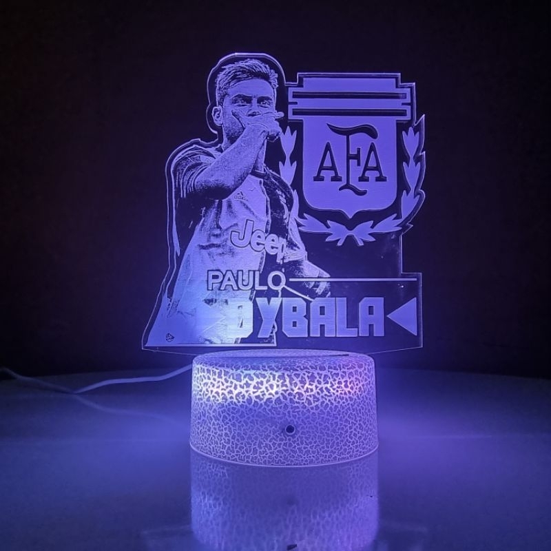 Đèn led trang trí decor phòng ngủ 16 màu hình cầu thủ Paulo Dybala