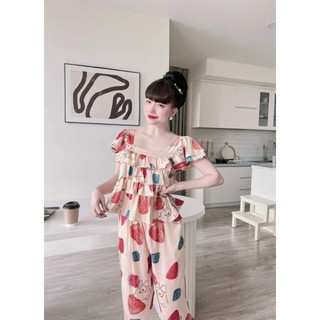 Đồ lụa lửng dễ thương đồ mặc nhà