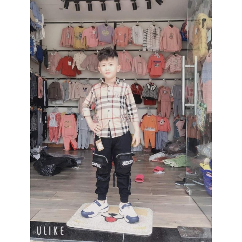 ÁO SƠ MI KẺ BBR DÀI TAY CHO BÉ TRAI HÀNG CAO CẤP