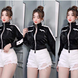 Áo khoác Coptop bomber nữ chất phi xà cừ 2 lớp freesize dưới 57kg