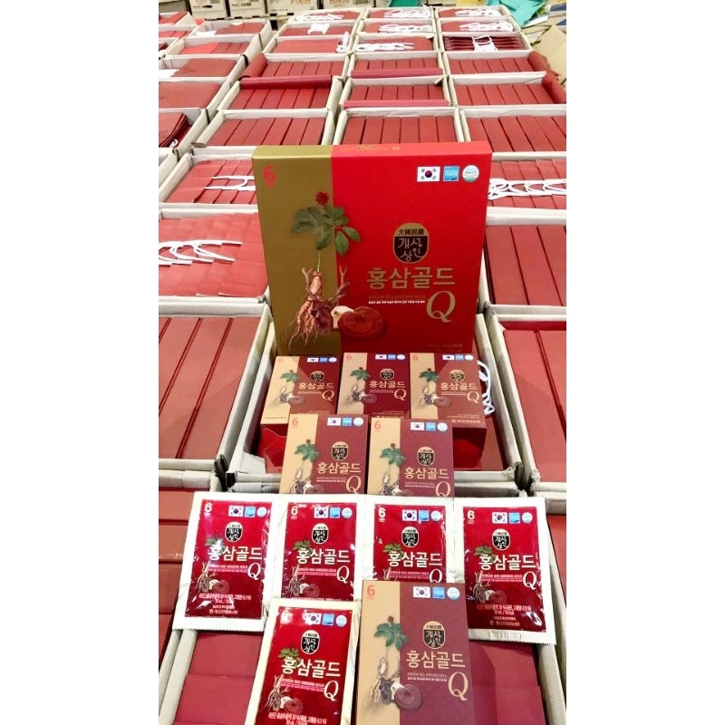 NƯỚC HỒNG SÂM, NẤM LINH CHI,LỘC NHUNG HƯƠU Q GOLD NỘI ĐỊA HÀN QUỐC