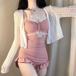 Bikini 1 mảnh liền thân gợi cảm tôn dáng kèm khoác ngoài cho nữ đi biển du lịch