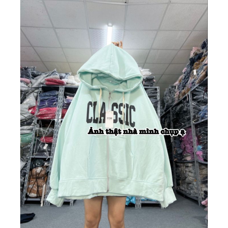 Áo khoác nỉ CLASSIC MŨ 2 LỚP