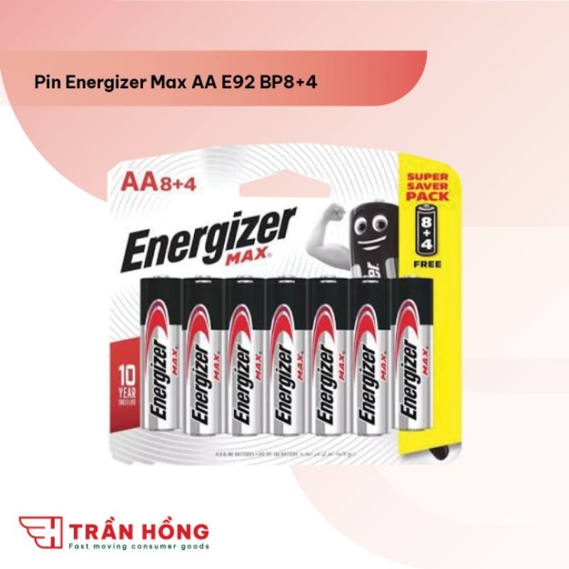Pin AA Energizer Max E91 BP8+4 Alkaline 1.5V