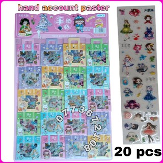 Vỉ 20 bộ nhãn dán sticker hand account paster