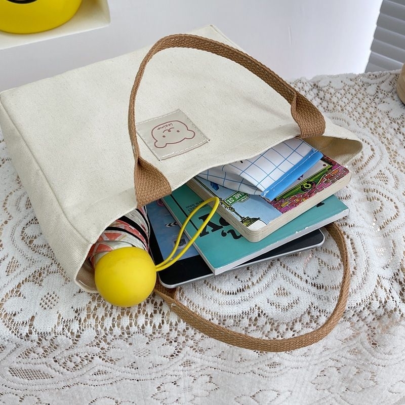 Túi Tone Vải Kaki Nhật Bản Đơn Giản Túi Bento Cho Nhân Viên Văn Phòng Ud.Pc.Chun