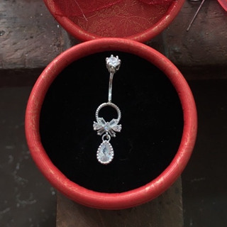  khuyên rốn bạc nơ cheo giọt   có thể đặt kích cỡ theo yêu cầu  