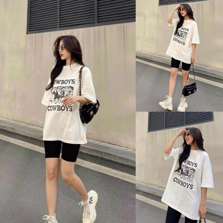 HÀNG QC CHẤT MỊN Set Áo phông rộng quần legging lửng Set basic ULZZANG