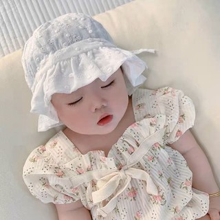 Mũ công chúa cho bé gái thoáng mát có dây rút điều chỉnh độ rộng chật