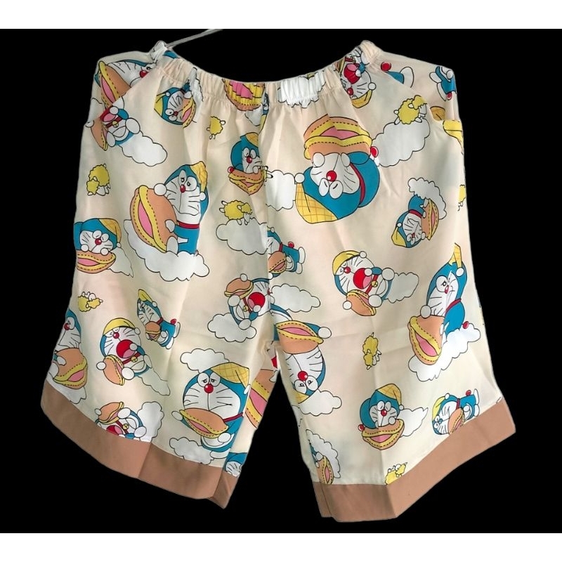 Pijama lụa MANGO - hoạ tiết Doraemon - 55-75 ký