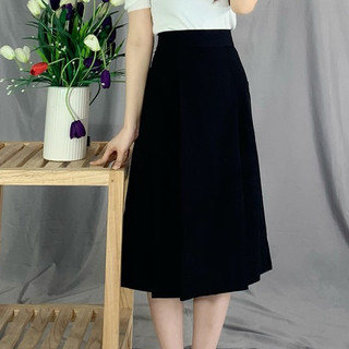 Chân Váy Công Sở Xếp Ly 2 Túi Bên 921 247STORE (Màu Đen), xếp ly ,Dáng Dài, Cạp Cao, Vải Tuyết Mưa