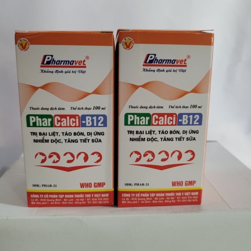 1chai Phar Canxi B12 dùng tốt cho chó, mèo, lợn, gà giúp chắc xương, chống b.ại l.iệt