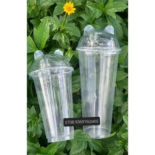 Combo 50 ly nhựa trà sữa nắp gấu 500ml_700ml