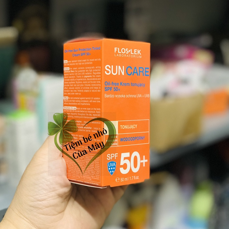 Kem chống nắng kiềm dầu Floslek Sun Care Oil Free Sun Protection Tinted Cream SPF50+ 50ml