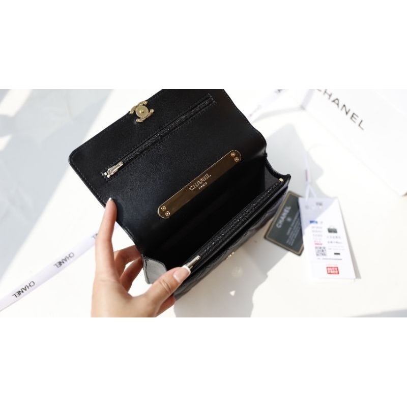 Túi xách nữ C.N WOC quai xách kim loại pha da sz19cm da bò 100% sang chảnh dã man fullbox nam châm