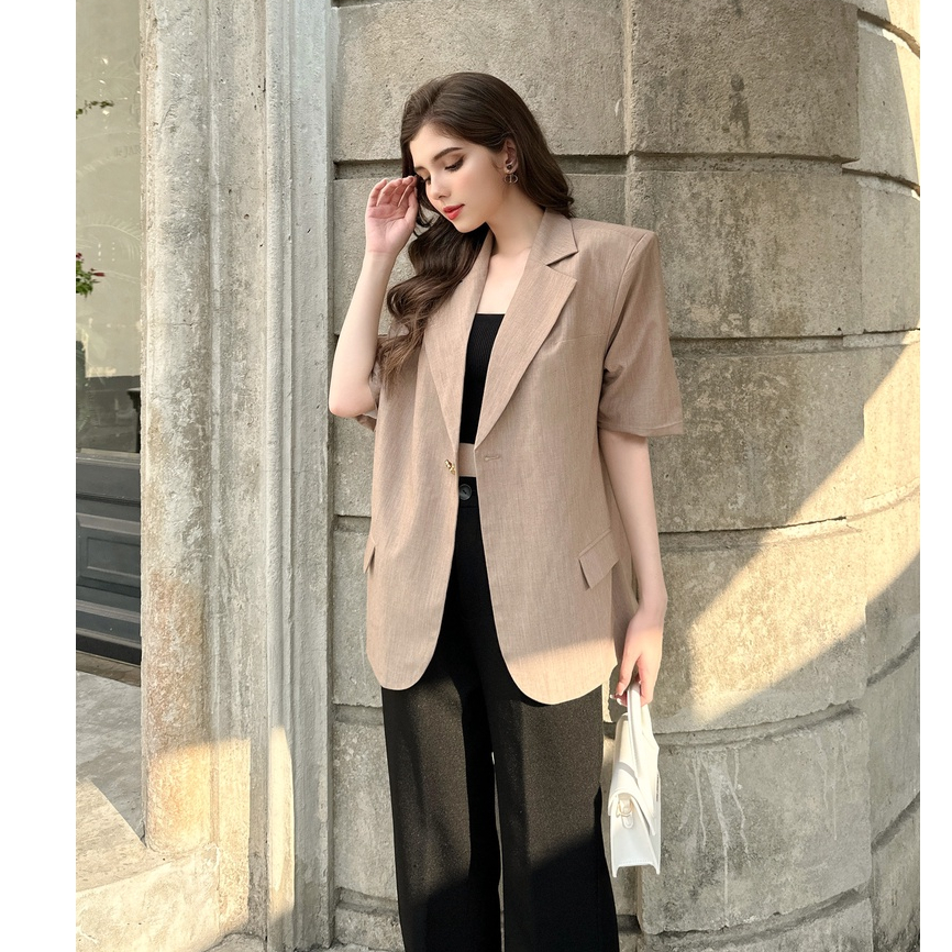 Áo blazer tay ngắn nút kiểu , Peace House Clothing