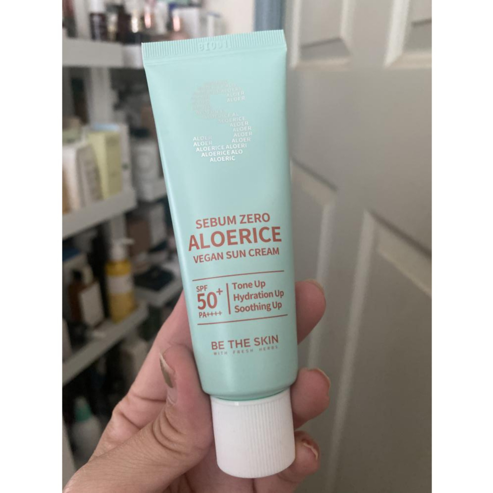 Kem chống nắng mỏng nhẹ Be The Skin sebum zero aloerice vegan sun cream 50ml