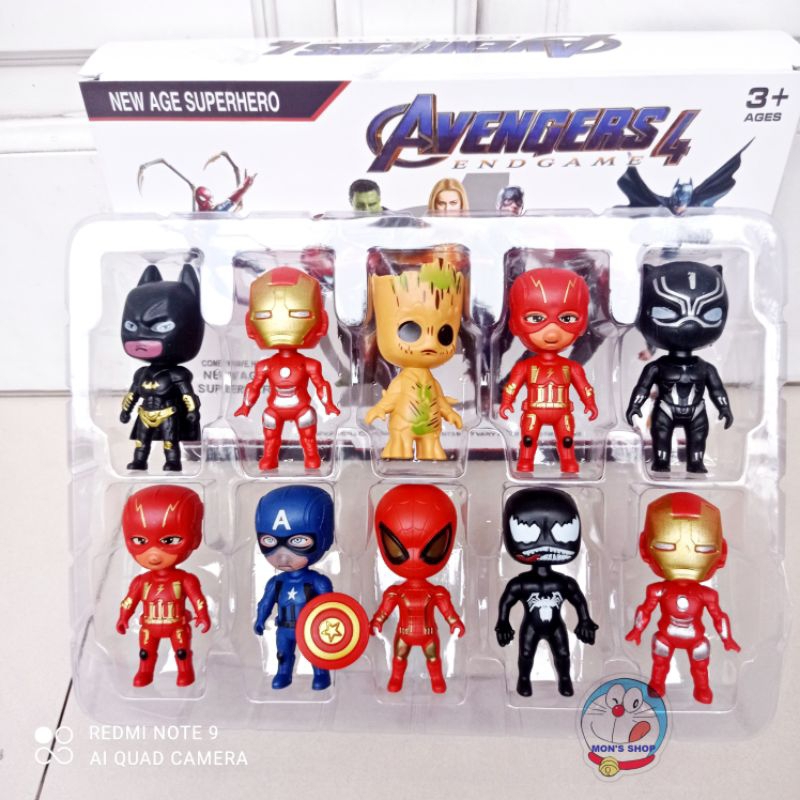 Hộp 10 siêu anh hùng bằng nhựa