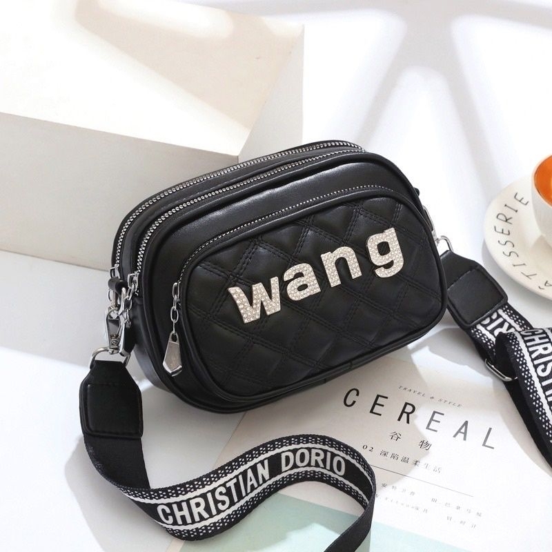 Túi WANG Nữ Đeo Cheo, Túi Nữ Trần Trám Dây Bản To A.T