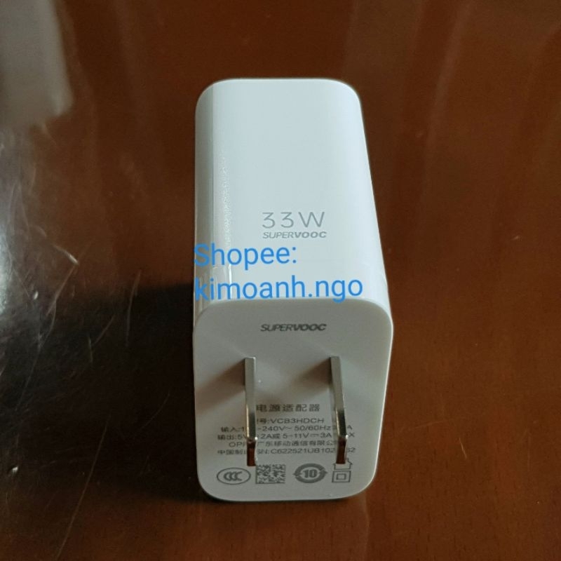 Sạc Nhanh 33W  OPPO Reno 8T 4G, Reno8 4G, Reno 8z, Eeno7 4G, Reno 7z... Mới 100%