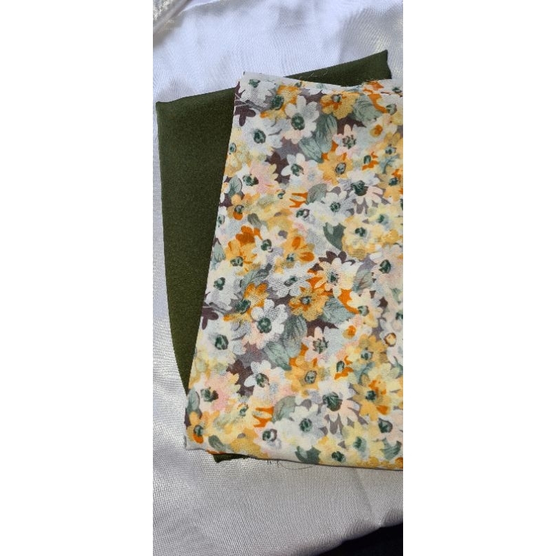 Vải áo dài hoa lạc tiên (1 áo, 1 quần)