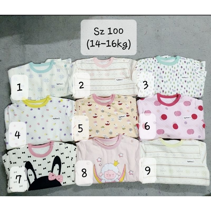 Bộ nỉ chần bông dài tay cho bé gái vải xuất Hàn dư