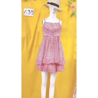 đầm voan sọc đỏ 2 dây size S/M. S635